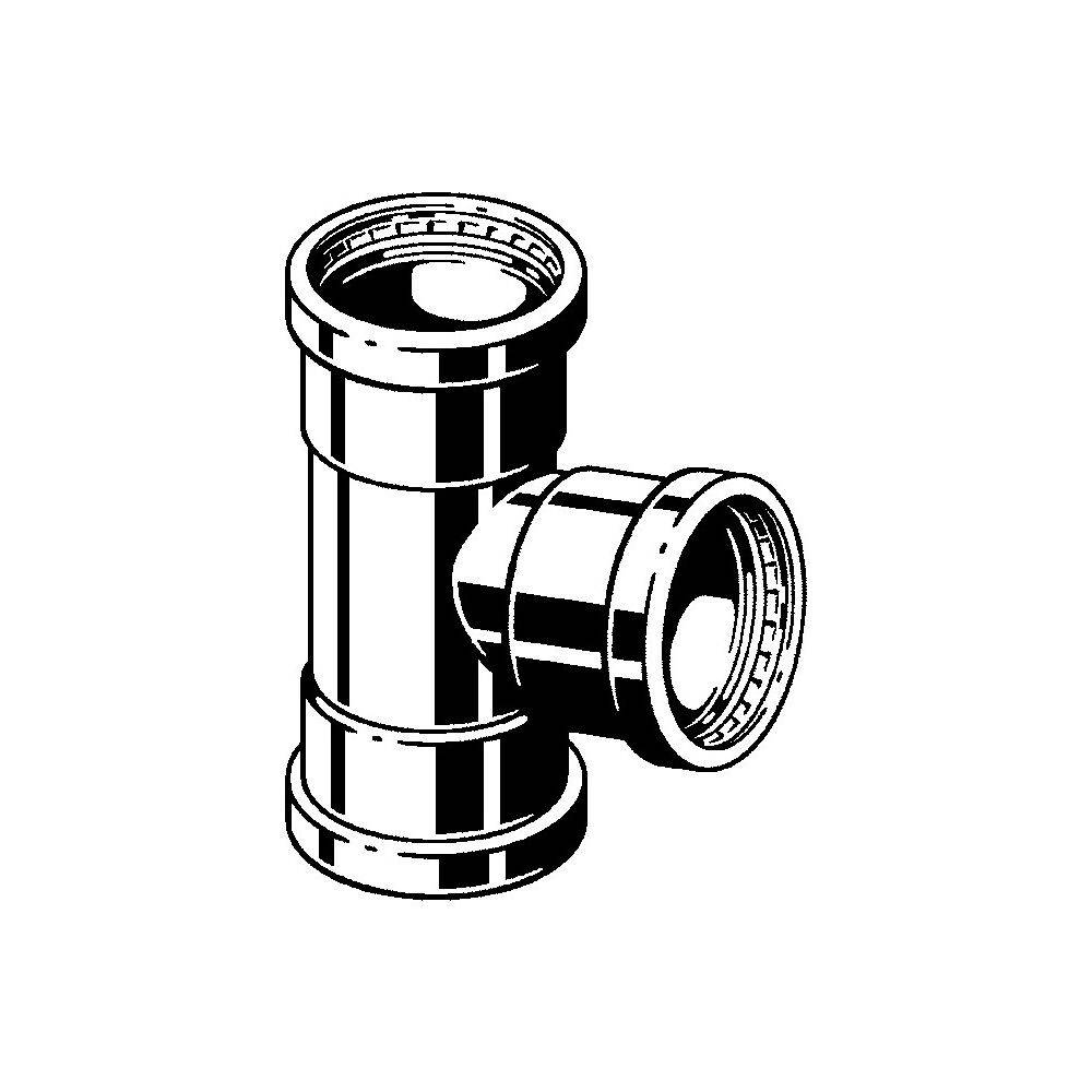 Viega Sanpress Inox XL-T-Stück mit SC-Contur Stahl nichtrostend, Modell 2318XL VdS-Zulassung d1: 88,9 d2: 88,9 d3: 88,9,