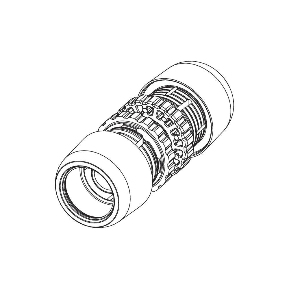 Tece logo-Ax Kupplung Dimension 16x16mm, PPSU
