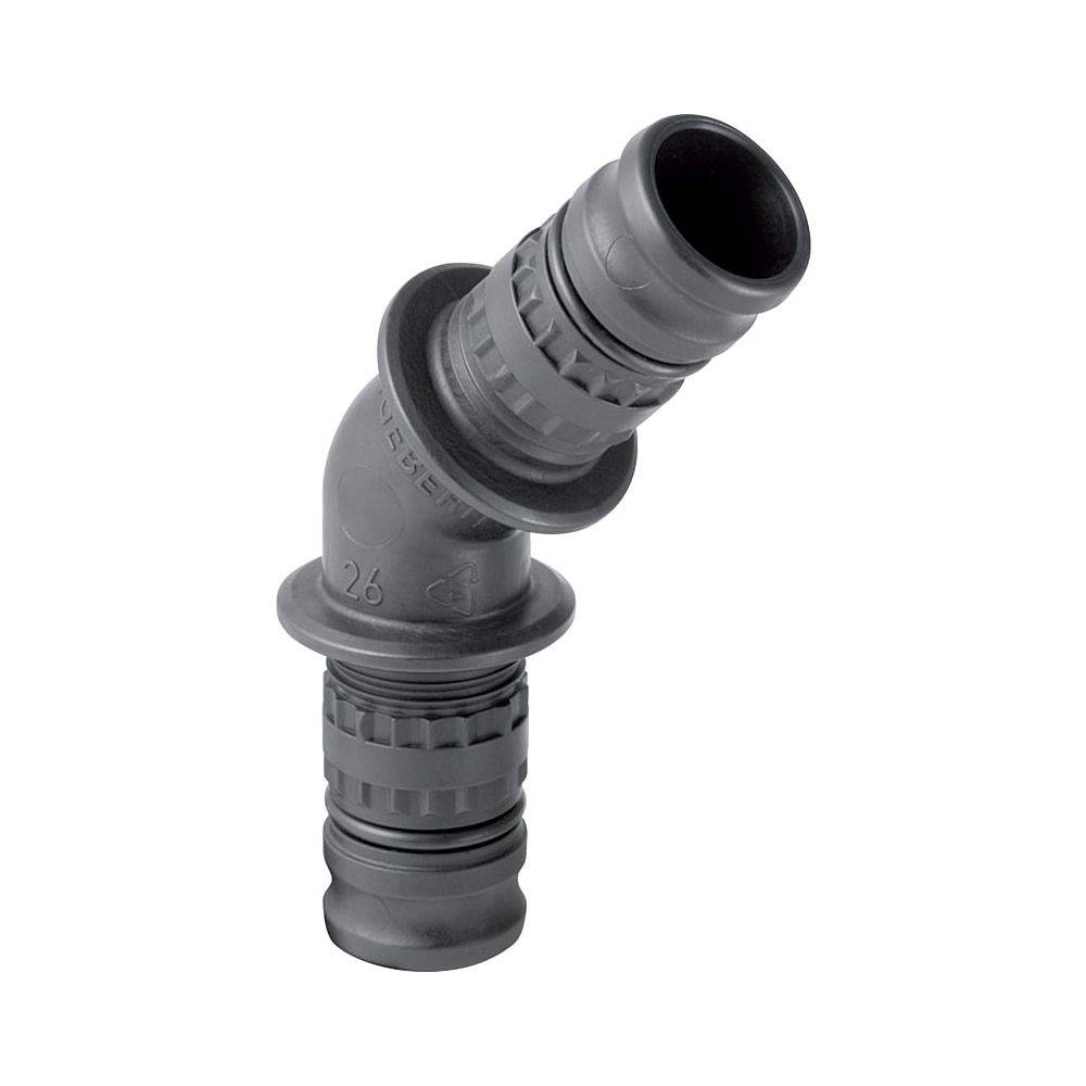 Geberit Mepla Winkel 45 Grad, DN 65, 75mm, PVDF, Schwarz, 628245005
