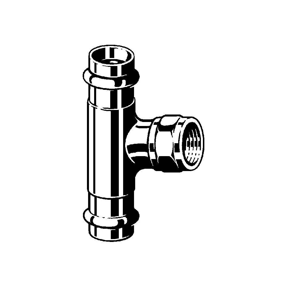 Viega T-Stück Sanpress 2217.2 22xRp 1/2x22mm, RG o Sil-br, SC-Con.
