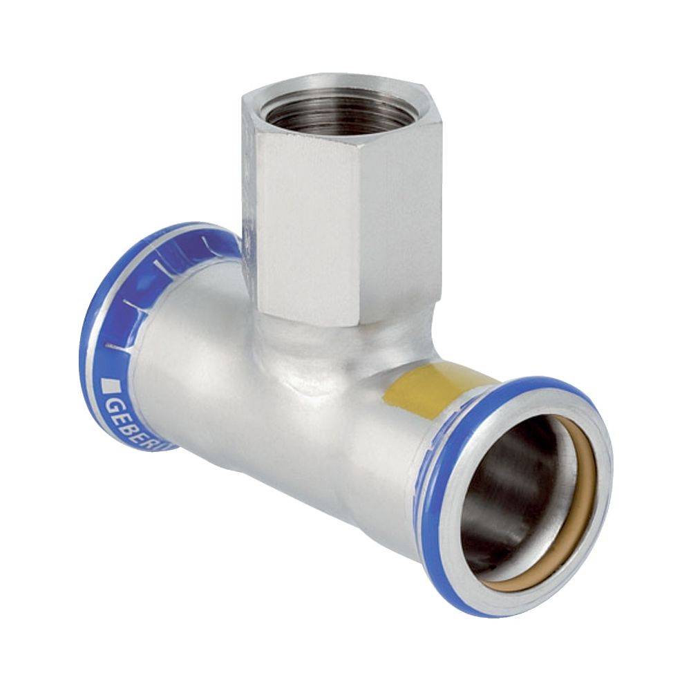Geberit Gas-T-Stück Mapress, Ø35mm x Rp1/2" x Ø35mm, Press x Innengewinde, 1 Stk.