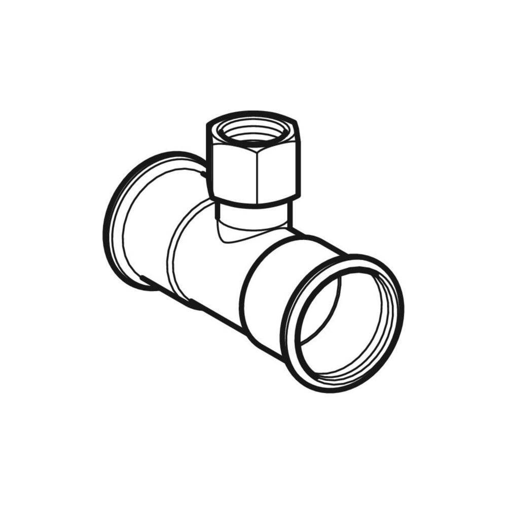 Geberit T-Stück Mapress Edelstahl, Ø76,1mm x Rp2", Innengewinde, Pressmuffen, Edelstahl 1.4401, 1 Stk.