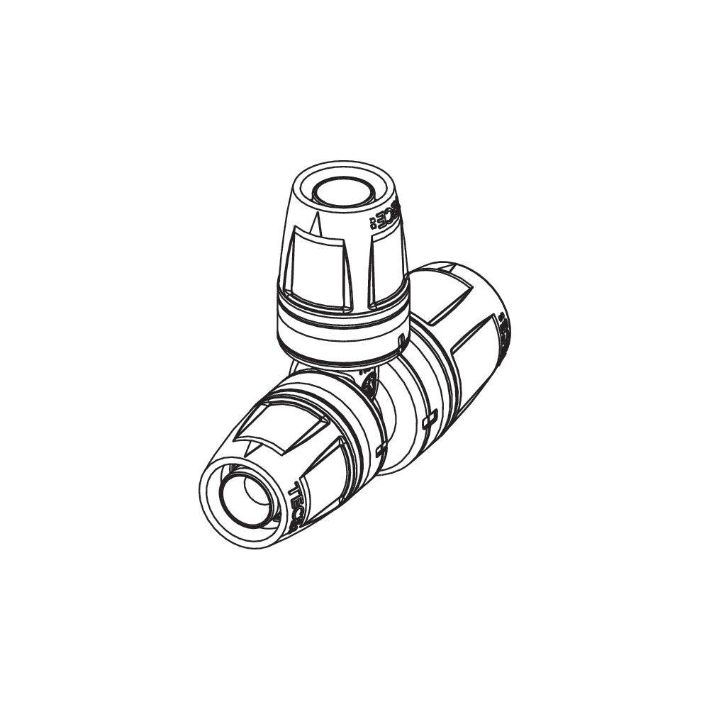Tece logo-Push T-Stück reduziert Dimension 40x32x40mm, PPSU