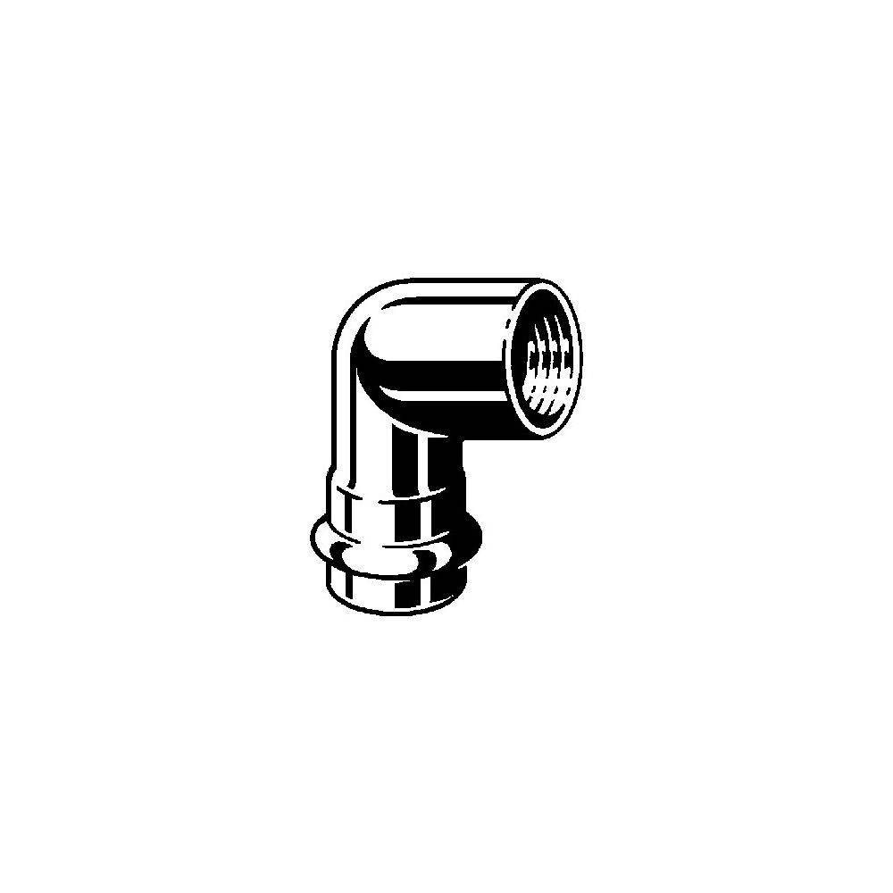 Viega Sanpress Inox-Übergangswinkel 90° mit SC-Contur Stahl nichtrostend, Modell 2314.2 VdS-Zulassung d: 22 Rp: ½, 1