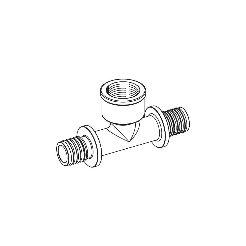TECEflex T-Stück IG Dim.16 x Rp 1/2" x 16, Siliziumbronze