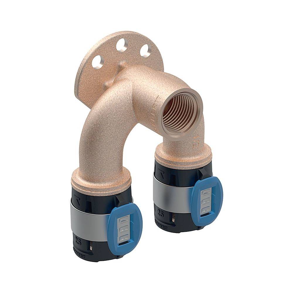 Geberit GE FlowFit, Doppelanschlusswinkel, IG, d25, Rp1/2, d25mm, L5,2cm, 1 Stk.