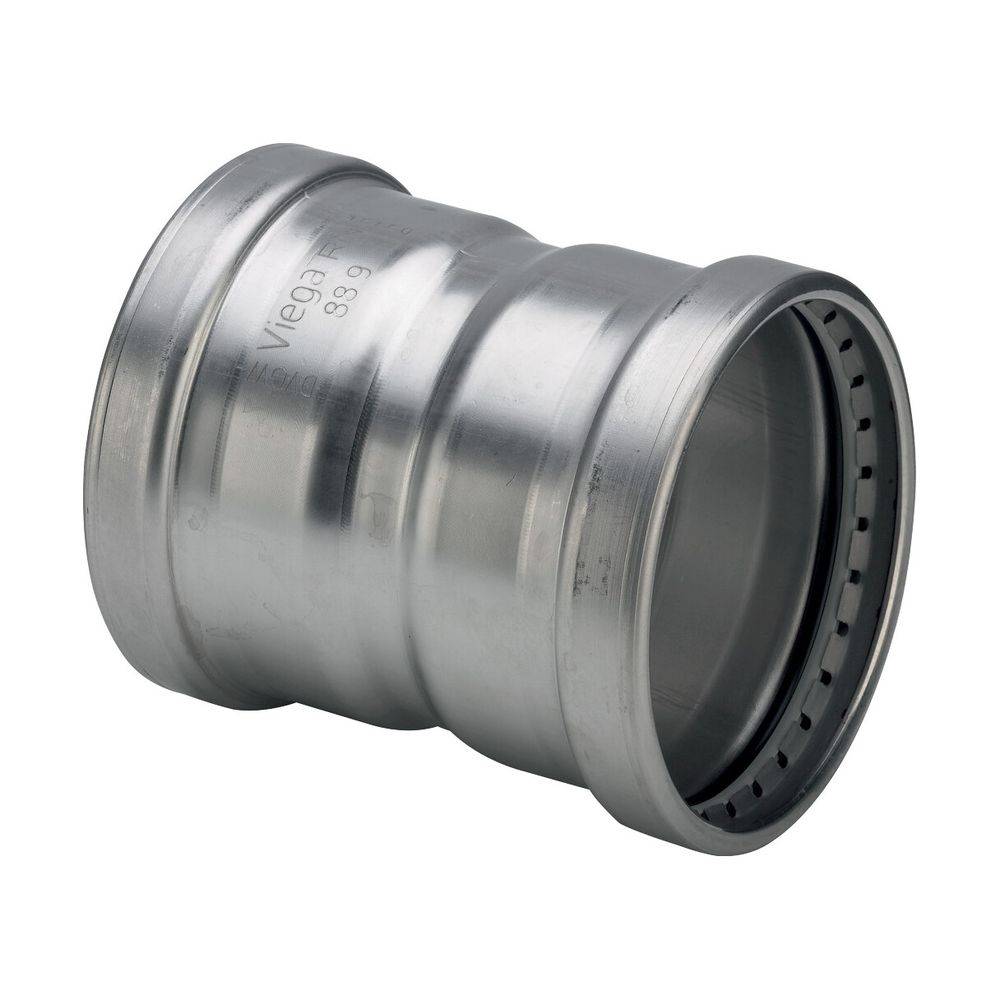 Viega Sanpress Inox XL-Muffe mit SC-Contur Stahl nichtrostend, Ausstattung, Dichtelemente EPDM, Schneidringe,