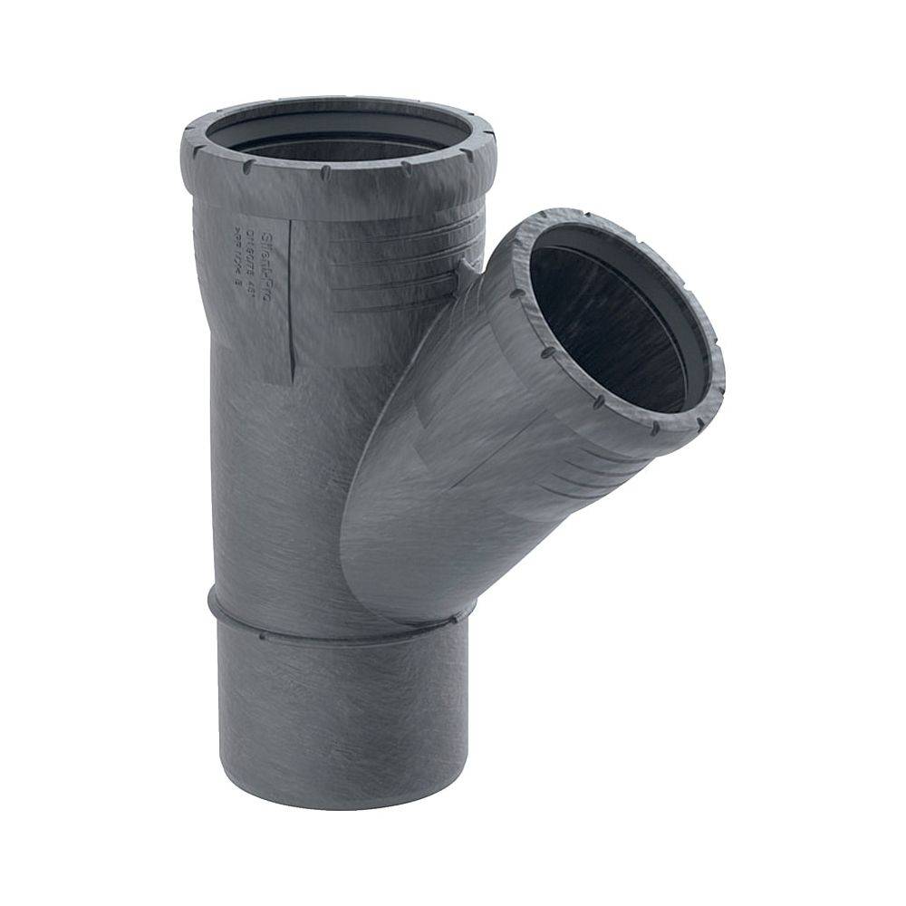 Geberit Abzweig Silent-Pro 45 Grad, DN 125/90, PP-MX, Schwarz, 393634141