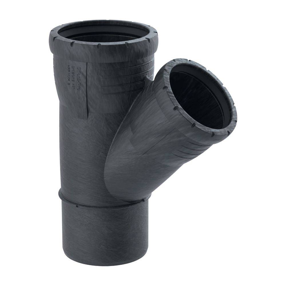 Geberit Abzweig Silent-Pro 45 Grad, DN 125/90, PP-MX, Schwarz, 393634141