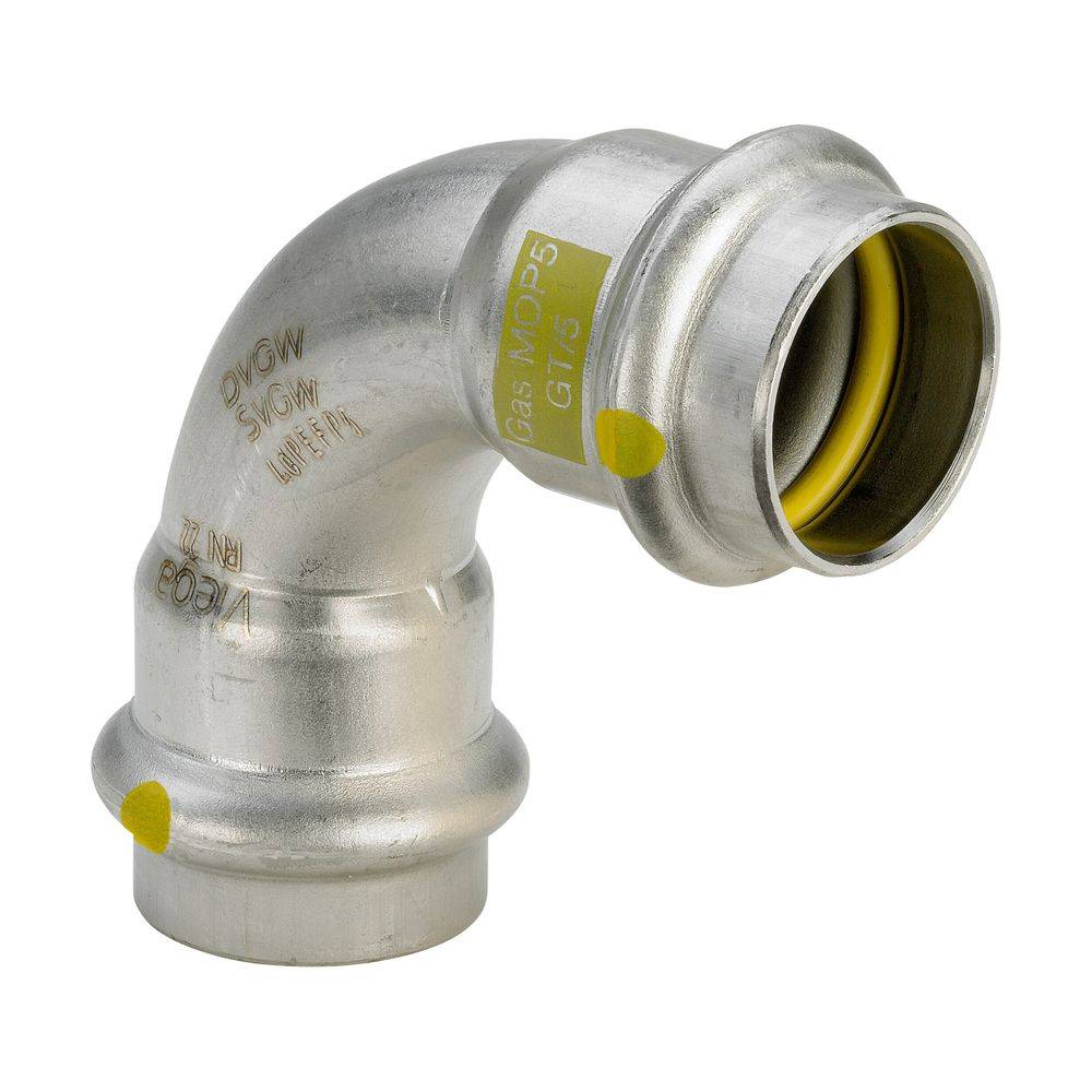 Viega Sanpress Inox G-Bogen 90° mit SC-Contur Stahl nichtrostend, Modell 0216 d: 15, 1 Stk.