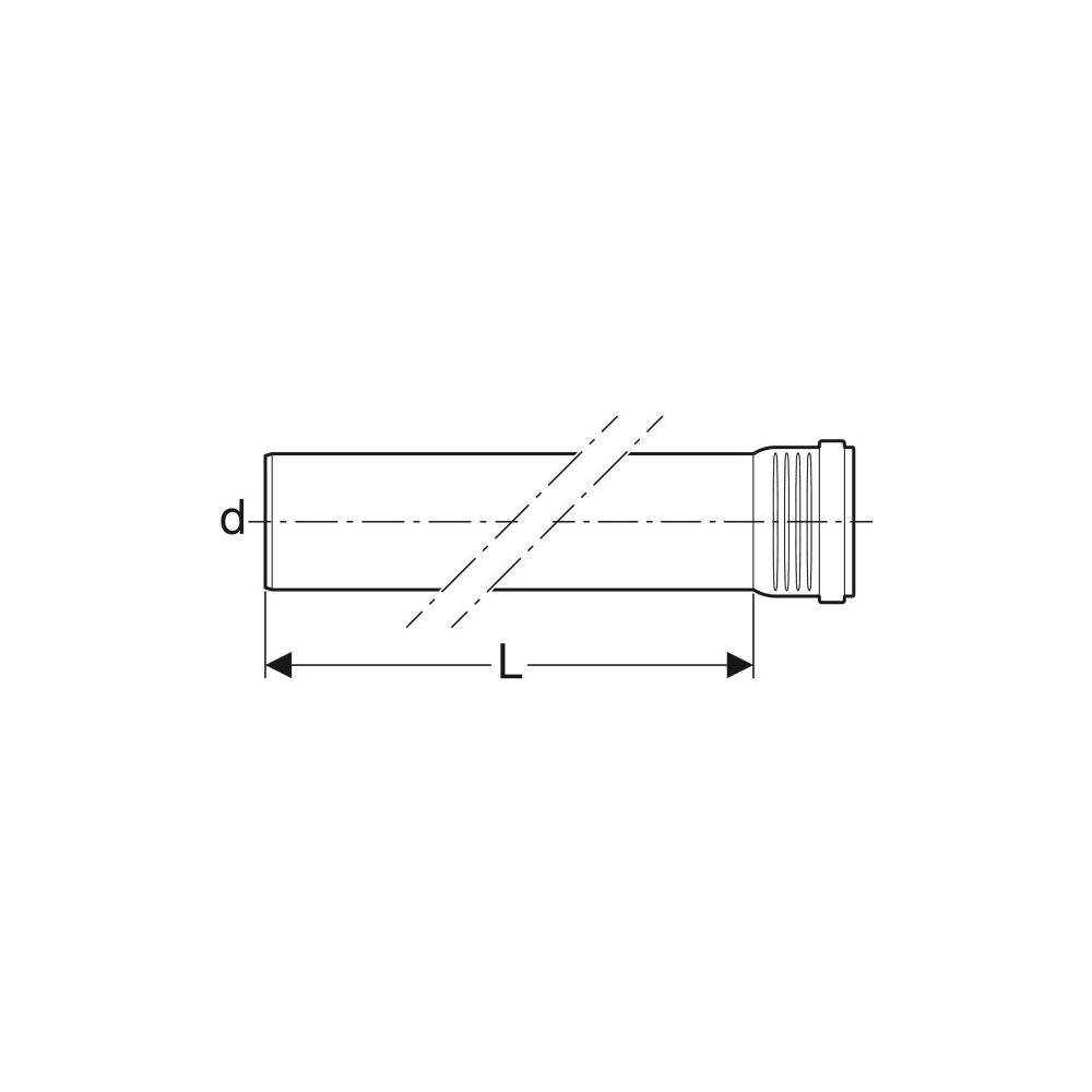 Geberit Rohr, Silent-Pro, mit Schiebemuffe, DN125, 125x2000mm, PP-MX, schwarz, Stange mit 2m, 1 Stk.