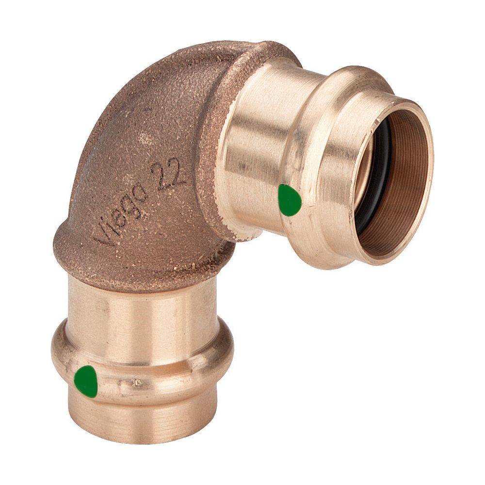 Viega Sanpress-Bogen 90° mit SC-Contur Rotguss oder Siliziumbronze, Modell 2216 d: 18, 1 Stk.