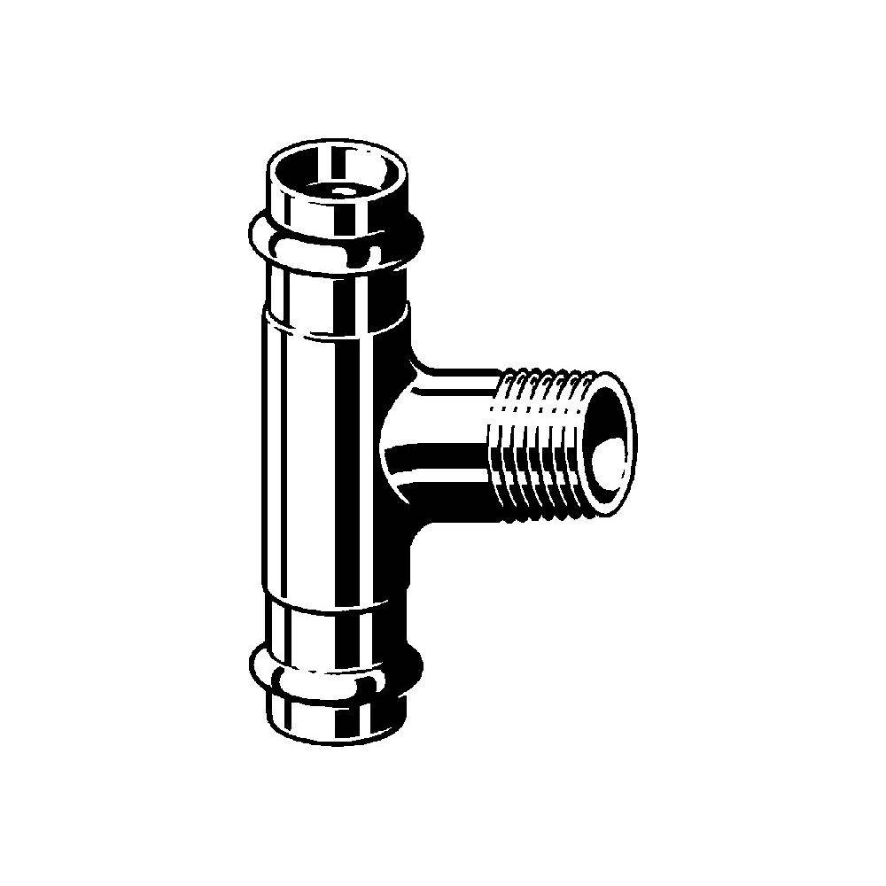 Viega T-Stück Sanpress 2217.1 28xR 3/4x28mm, RG o Siliziumbr., SC-Con.