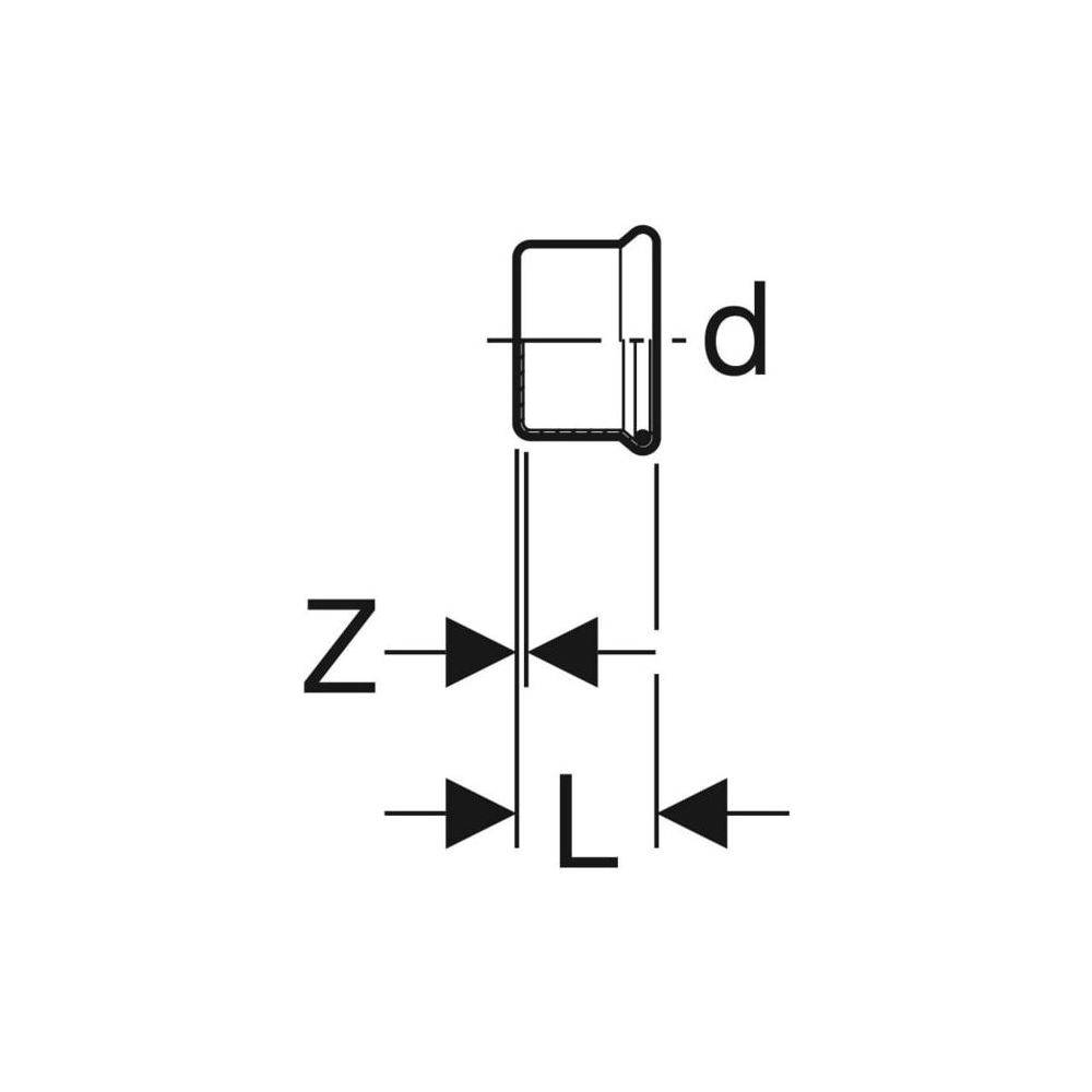 Geberit Edelstahl-Kappe Mapress, Ø88,9mm, Pressmuffe, CIIR-Dichtring, CrNiMo-Stahl, 1 Stk.