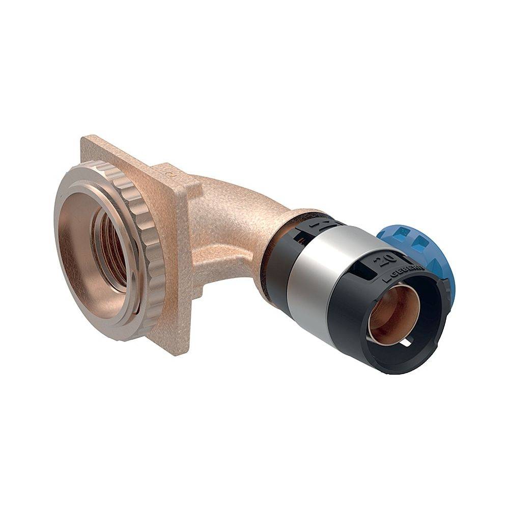 Geberit FlowFit Anschlusswinkel 90 Grad für Unterputzspülkasten, D 20mm, Rp 1/2", Rotguss bleifrei