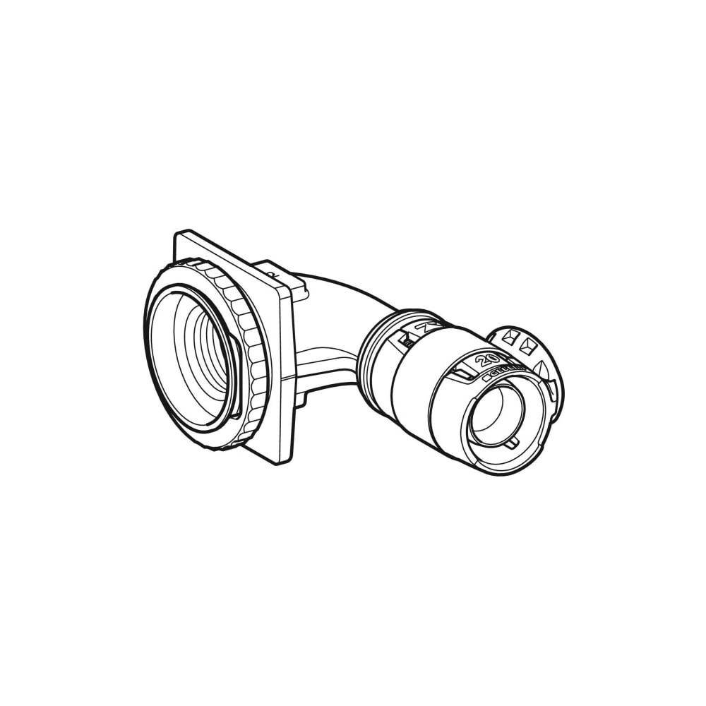 Geberit FlowFit Anschlusswinkel 90 Grad für Unterputzspülkasten, D 20mm, Rp 1/2", Rotguss bleifrei