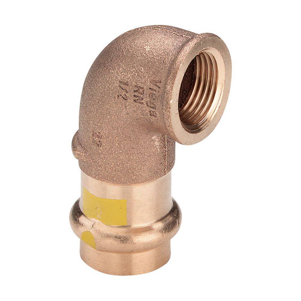 Viega Profipress G-Übergangswinkel 90° mit SC-Contur Rotguss, Modell 2614.2 d: 22 Rp: ¾, 1 Stk.