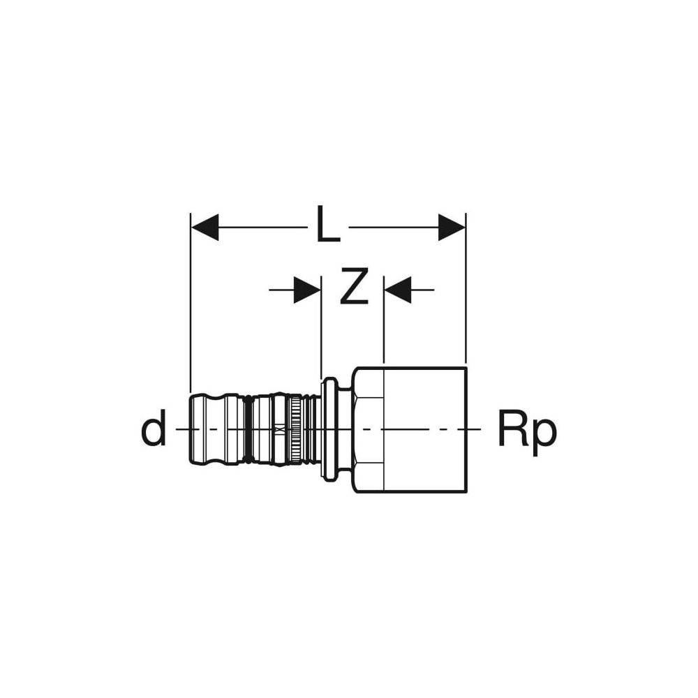 Geberit Mepla Übergang mit Innengewinde, RG, d32mm, Rp 1 1/4, 1 Stk.