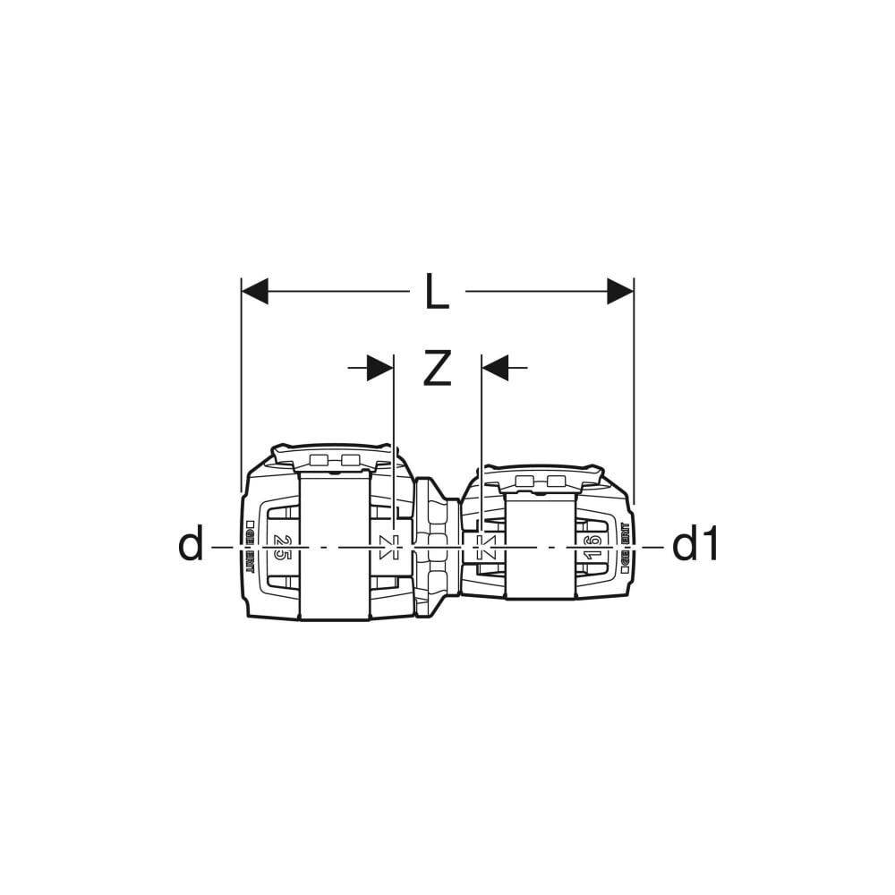 Geberit Reduktion FlowFit, 75x63mm, PPSU, Schwarz, 620057001