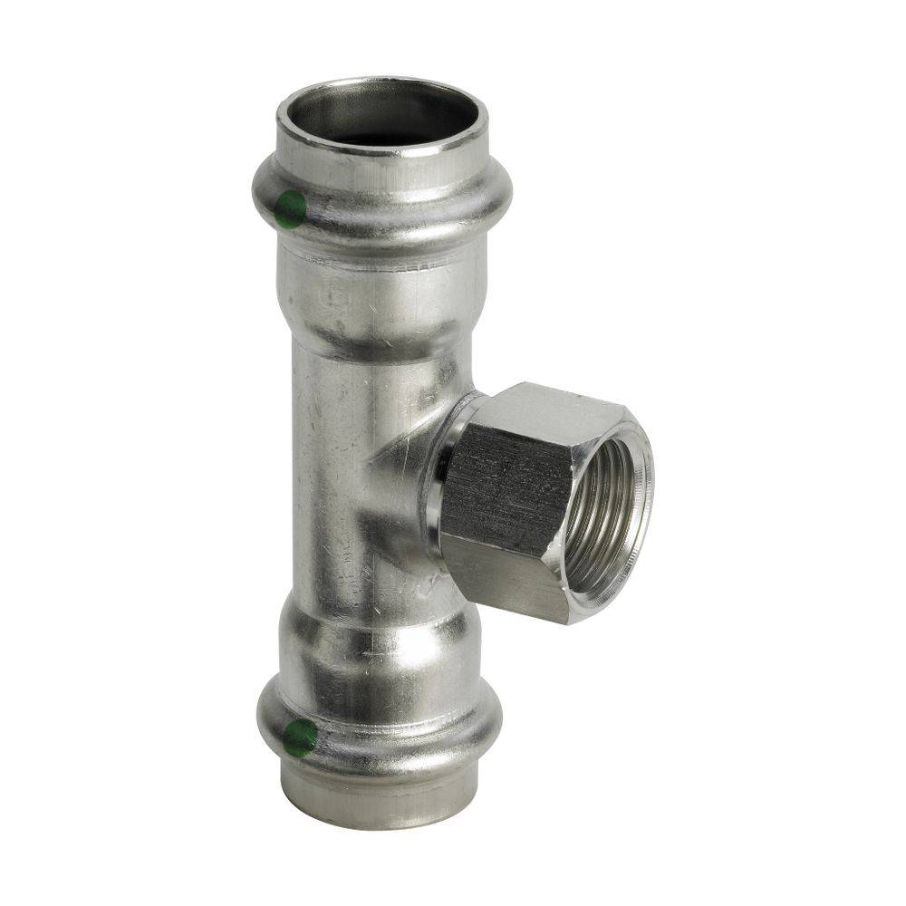 Viega Sanpress Inox T-Stück mit SC-Contur 2317.2, d. 35mm x Rp 1/2" 35mm, Stahl nichtrostend