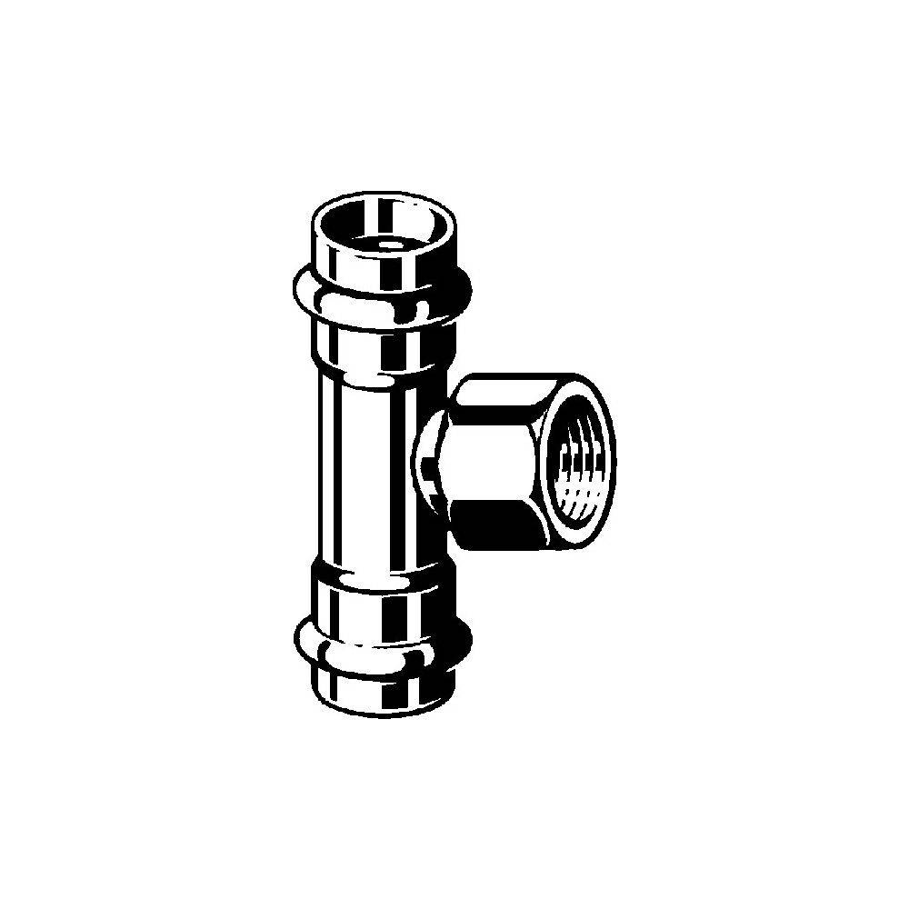 Viega Sanpress Inox T-Stück mit SC-Contur 2317.2, d. 35mm x Rp 1/2" 35mm, Stahl nichtrostend