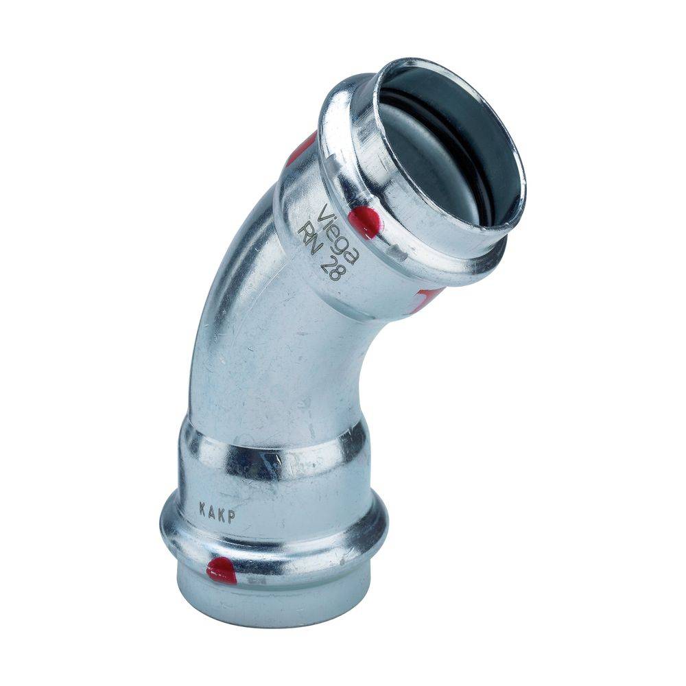 Viega Bogen Prestabo 1126 28mm, 45Grad, Stahl unlegiert, SC-Contur