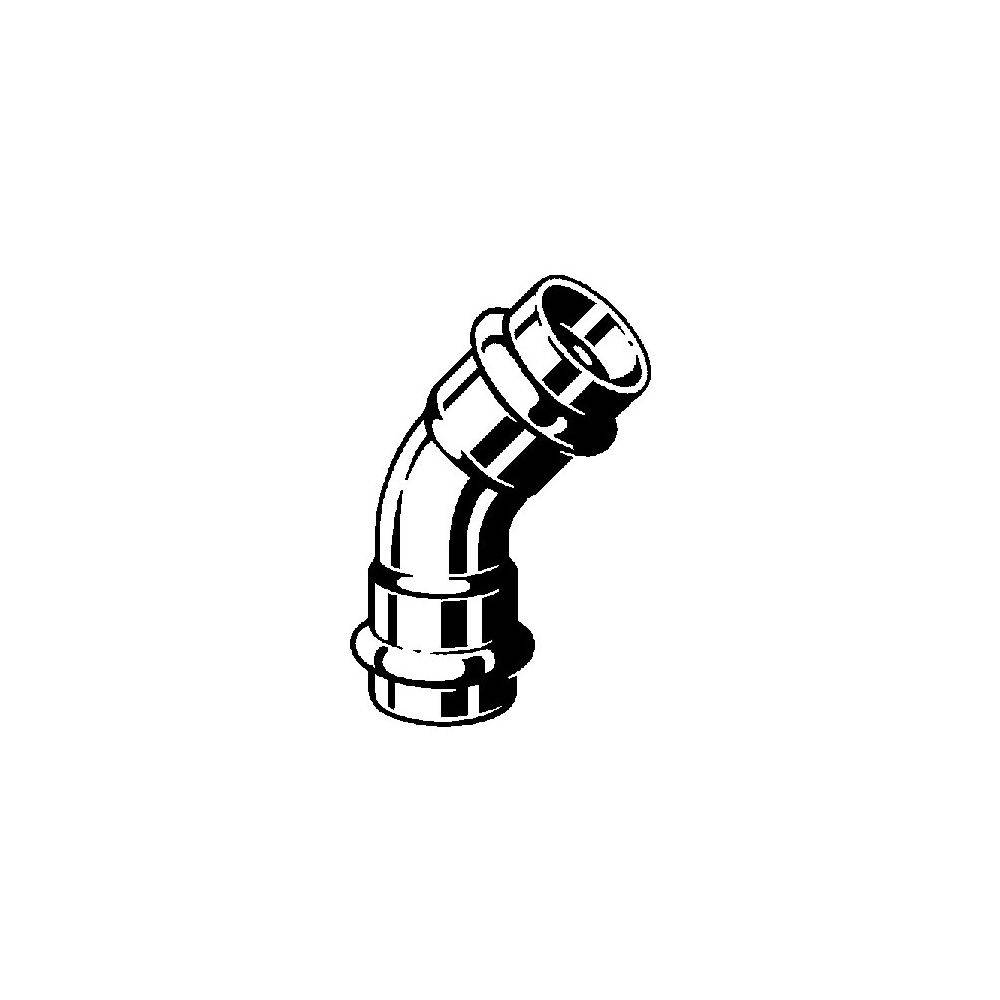 Viega Bogen Sanpress Inox 2326 28mm, 45Gr, St nichtrostend, SC-Contur