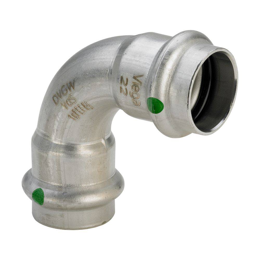 Viega Bogen Sanpress Inox 2316 28, 90Gr., Stahl nichtrostend, SC-Contur