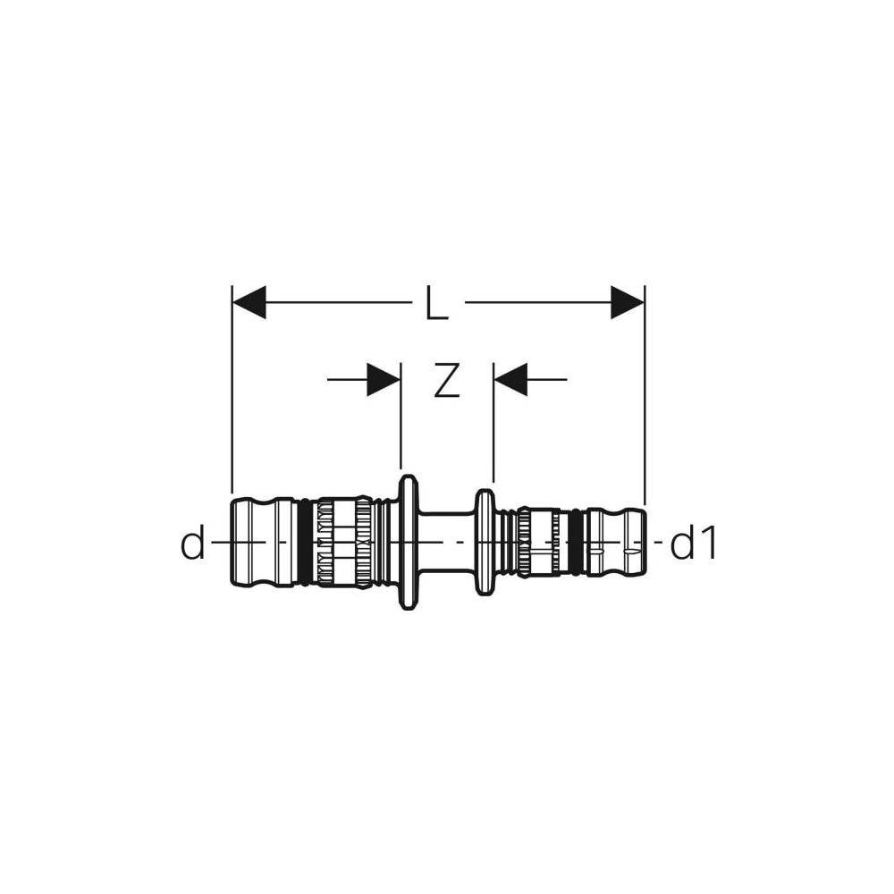 Geberit Mepla Reduktion, 75x63mm, PVDF, Schwarz, 628655005