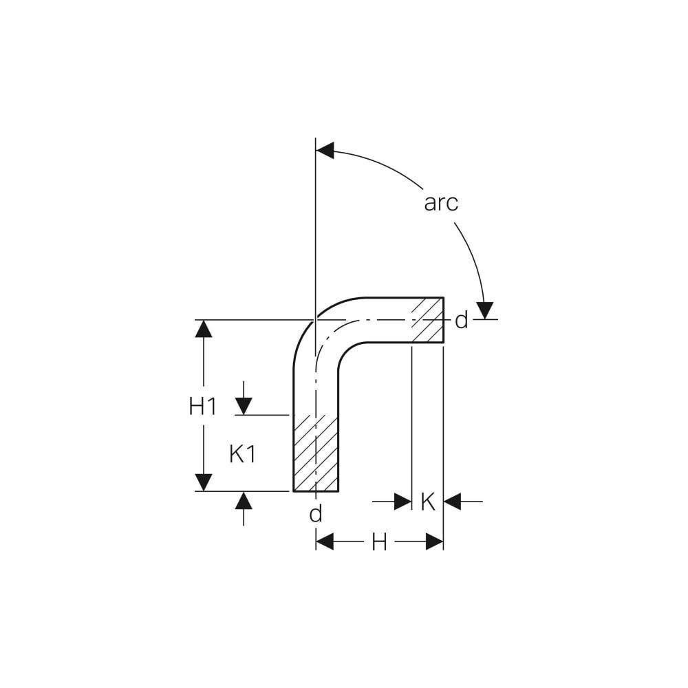 Geberit Passbogen, Mapress Kupfer, 90°, Ø22mm, Kupfer, 2 Einschubenden, 1 Stk.