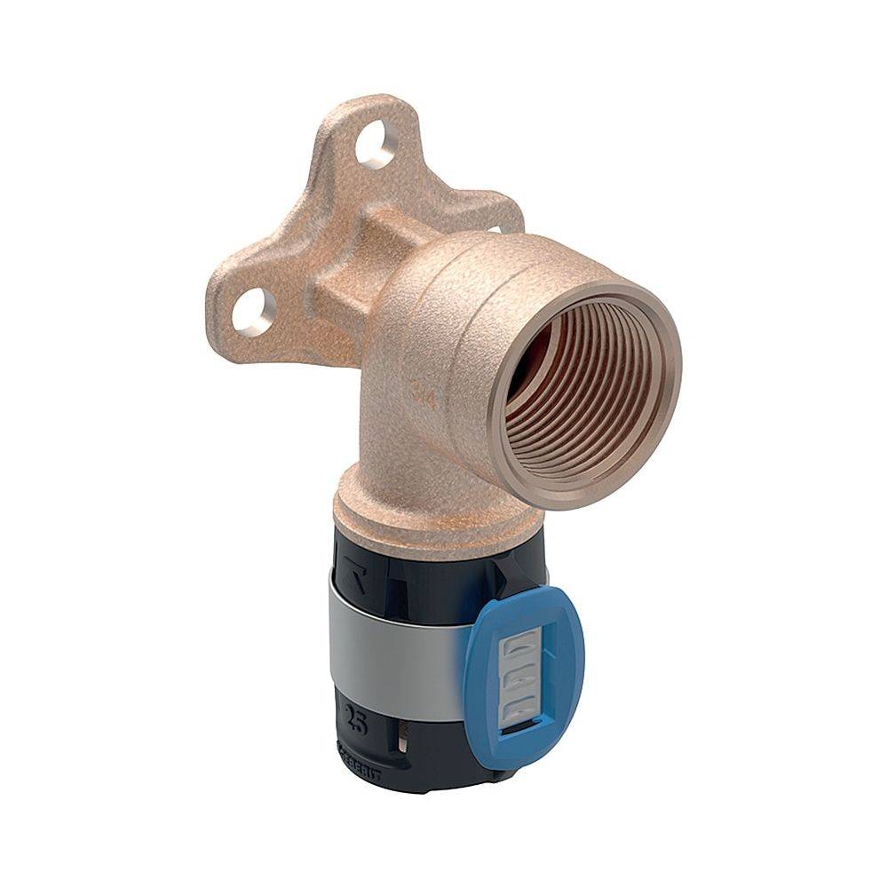 Geberit FlowFit Anschlusswinkel 90 Grad, D 20mm, Rp 1/2", Länge 7,8cm, Rotguss bleifrei