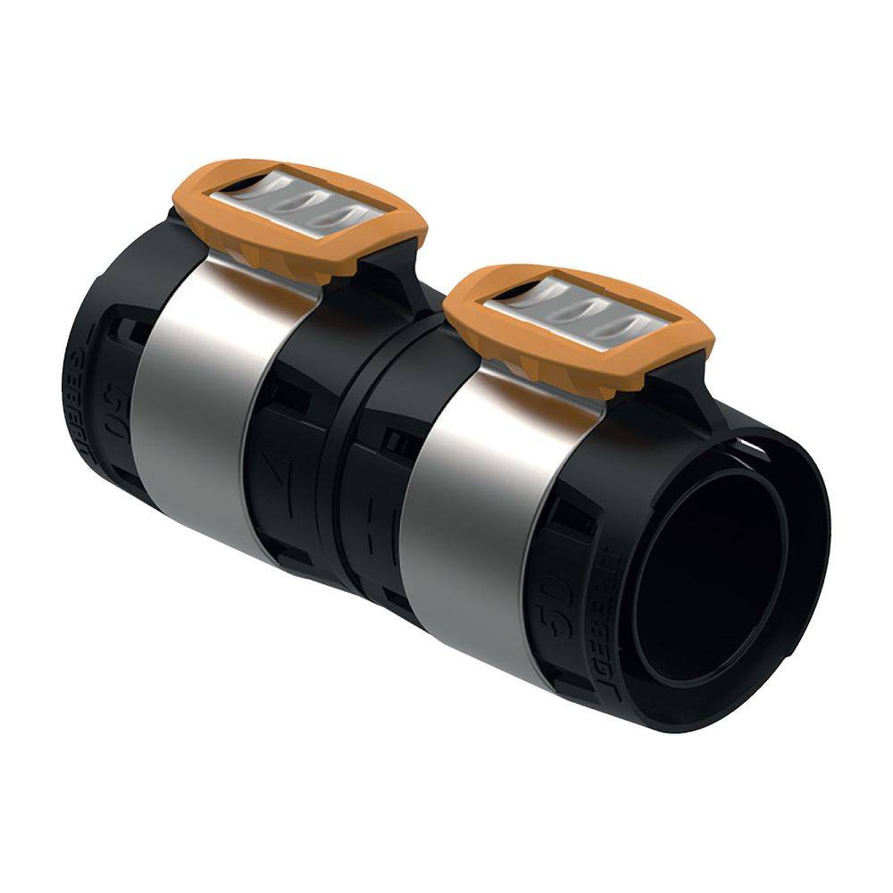 Geberit FlowFit Kupplung, DN 65, 75mm, PPSU, Schwarz, 620017001