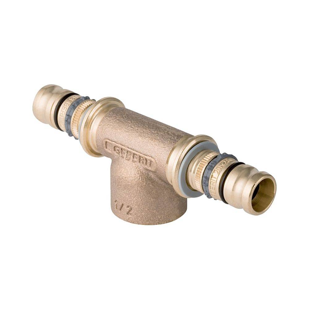 Geberit Mepla T-Stück mit Innengewinde, D 40mm, Rp 1/2", D1 Rotguss bleifrei