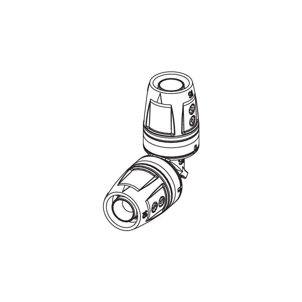 Tece logo-Push Winkelkupplung 90 Grad Dimension 40x40mm, PPSU