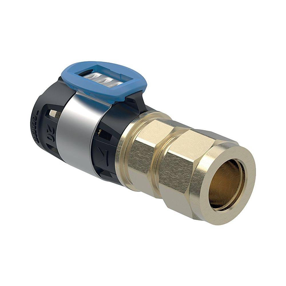 Geberit FlowFit Übergang mit Klemmringverschraubung bleifreie Siliziumbronze, D 16mm, D1 12mm