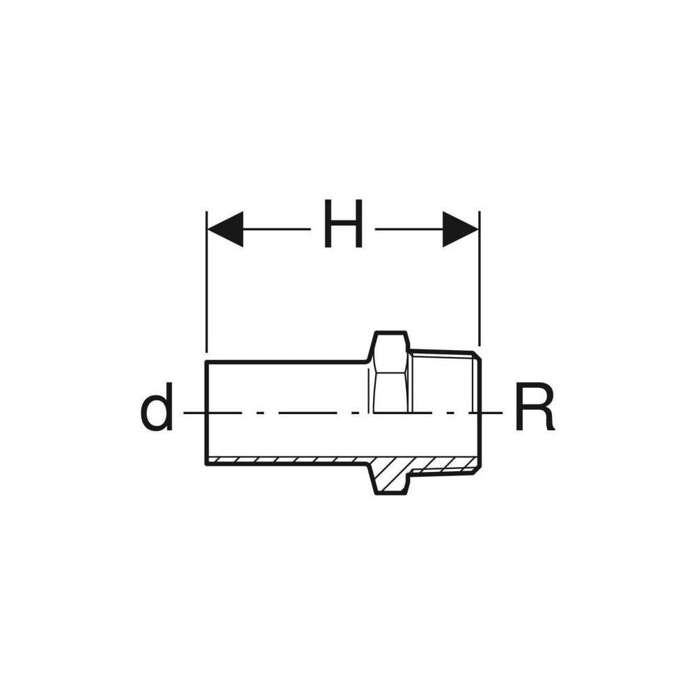 Geberit Übergangsfitting, Mapress Kupfer, Ø22mm × R3/4", Außengewinde, mit Einschubende, Kupfer, 1 Stk.