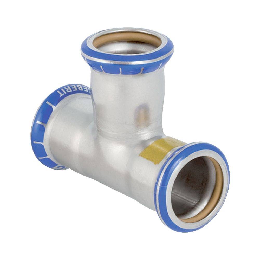 Geberit Gas-T-Stück Mapress, gleich, Ø42mm, Pressfitting, Edelstahl, 1 Stk.