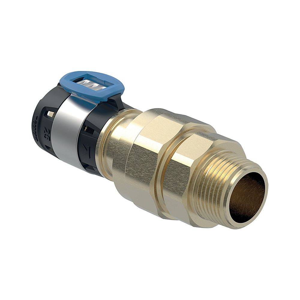 Geberit GE FlowFit Übergangsverschraubung, Siliziumbronze, d 40 mm, R 1 1/4 Außengewinde, 1 Stk.