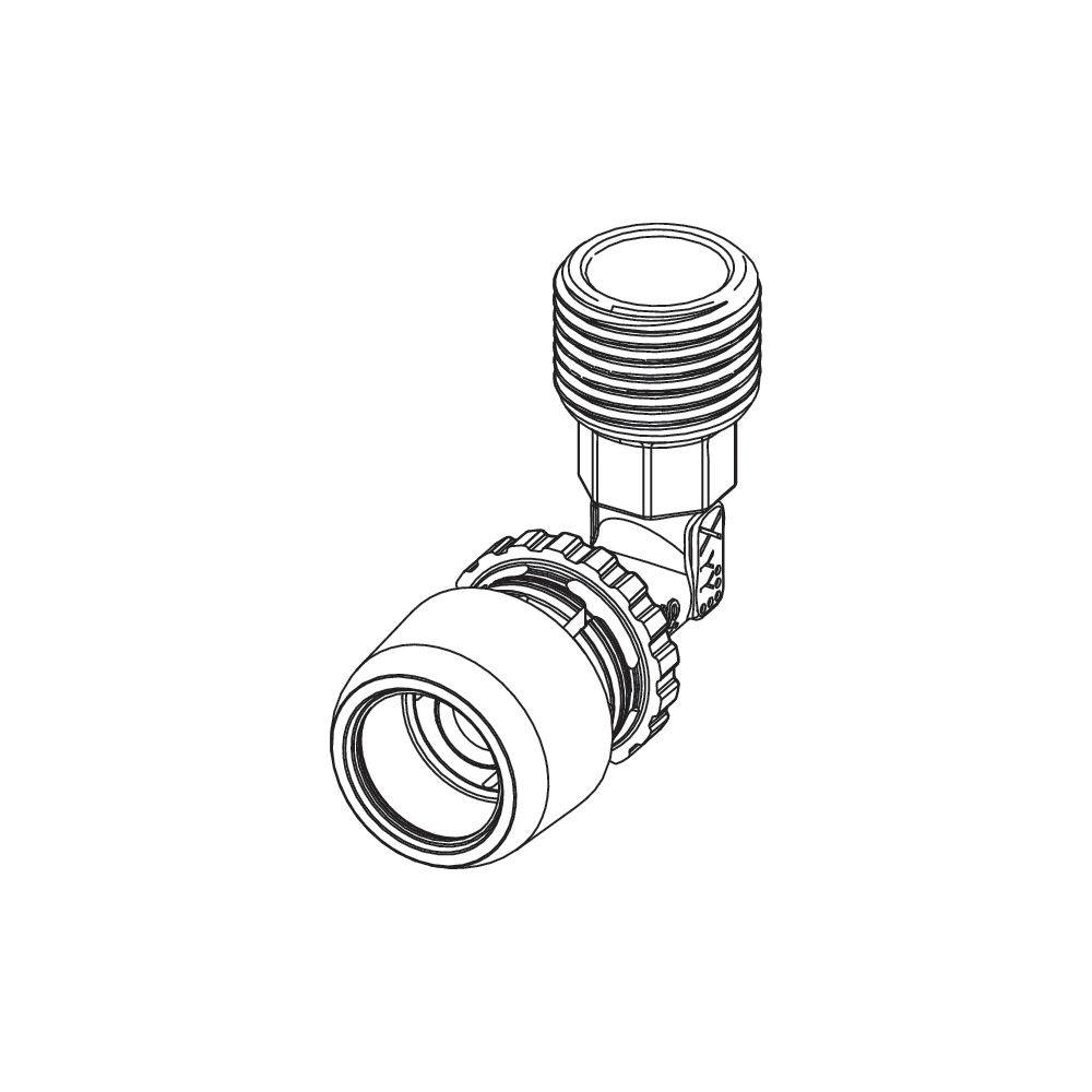 Tece logo-Ax Winkelübergangsnippel Dimension 20mm x R 1/2", Siliziumbronze