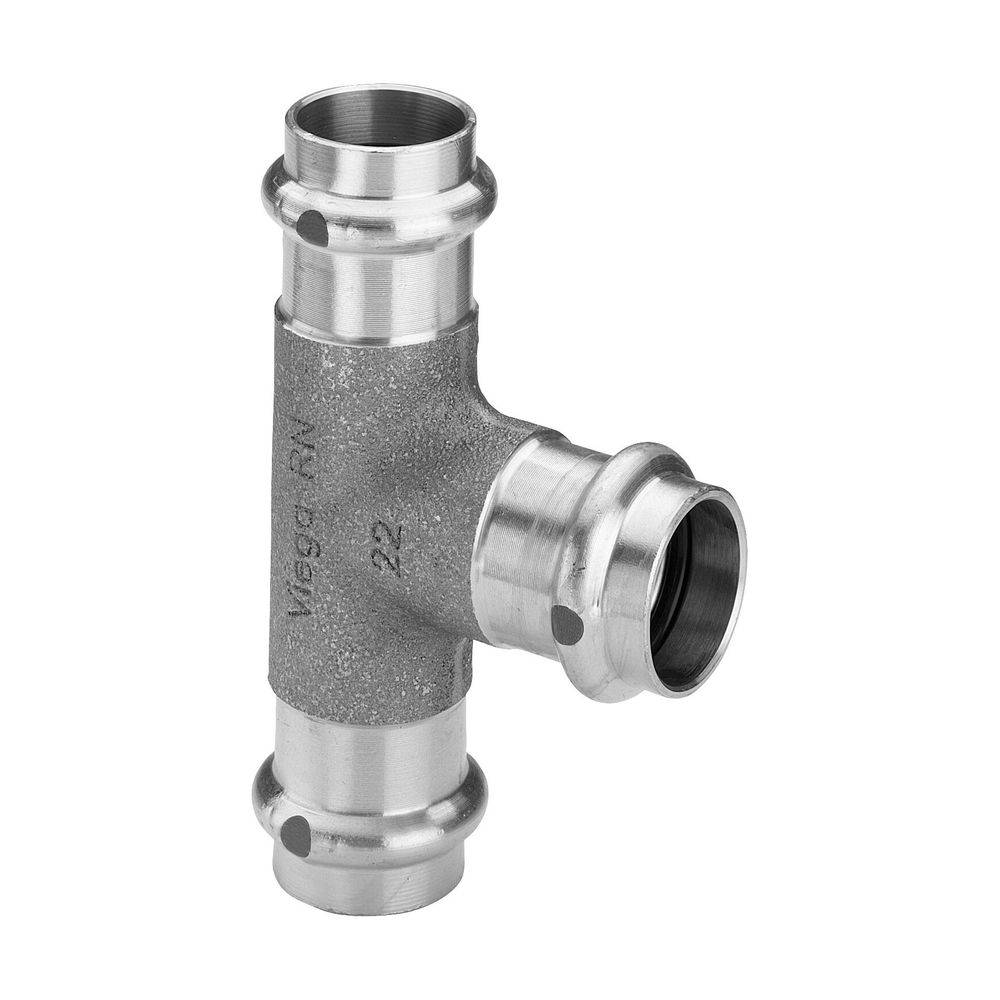 Viega Sanpress T-Stück mit SC-Contur 2218, 28x22x22mm, Siliziumbronze
