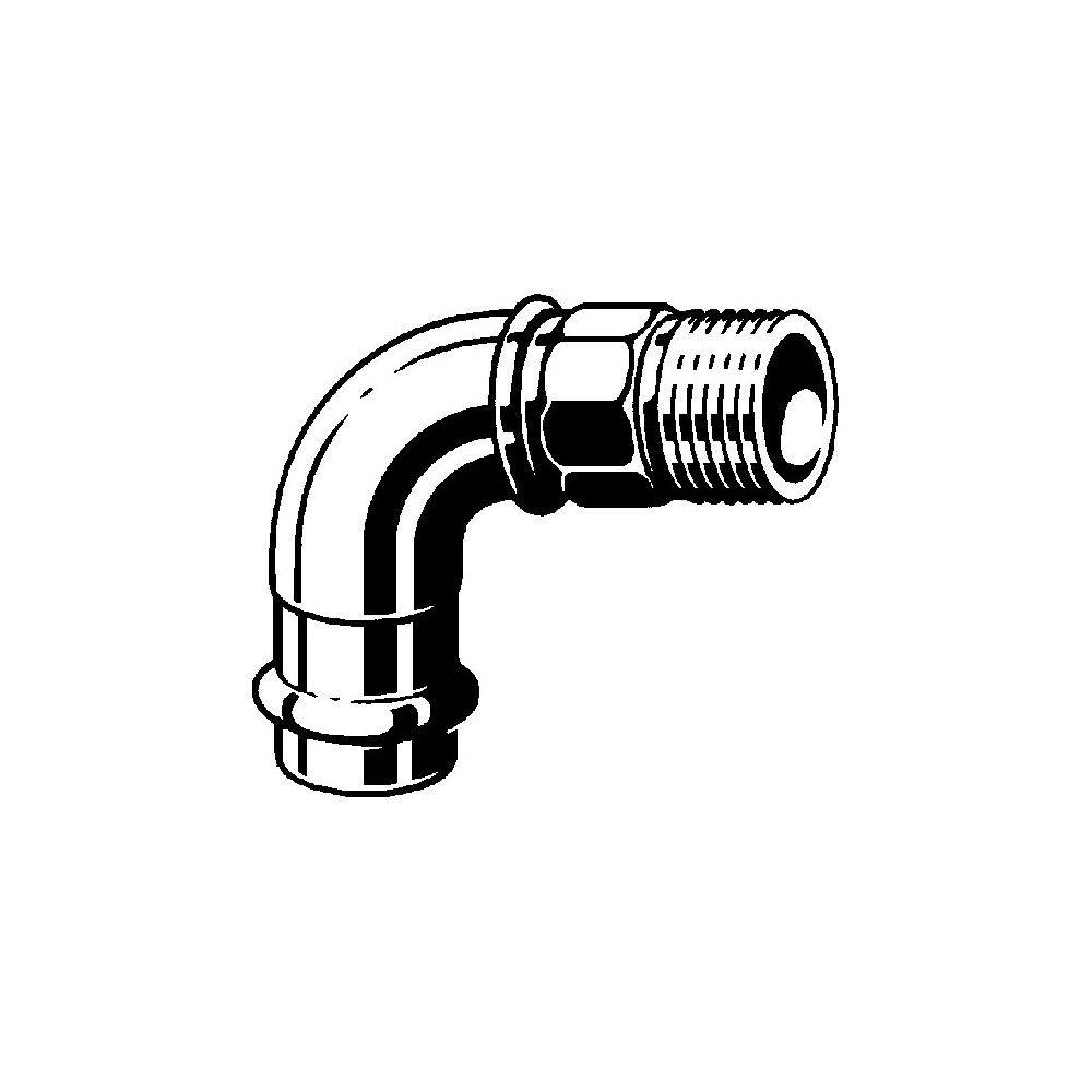 Viega Bogen Sanpress 2214 15mmxR 1/2, 90G, RG o Sil-br, SC, Mehrk.