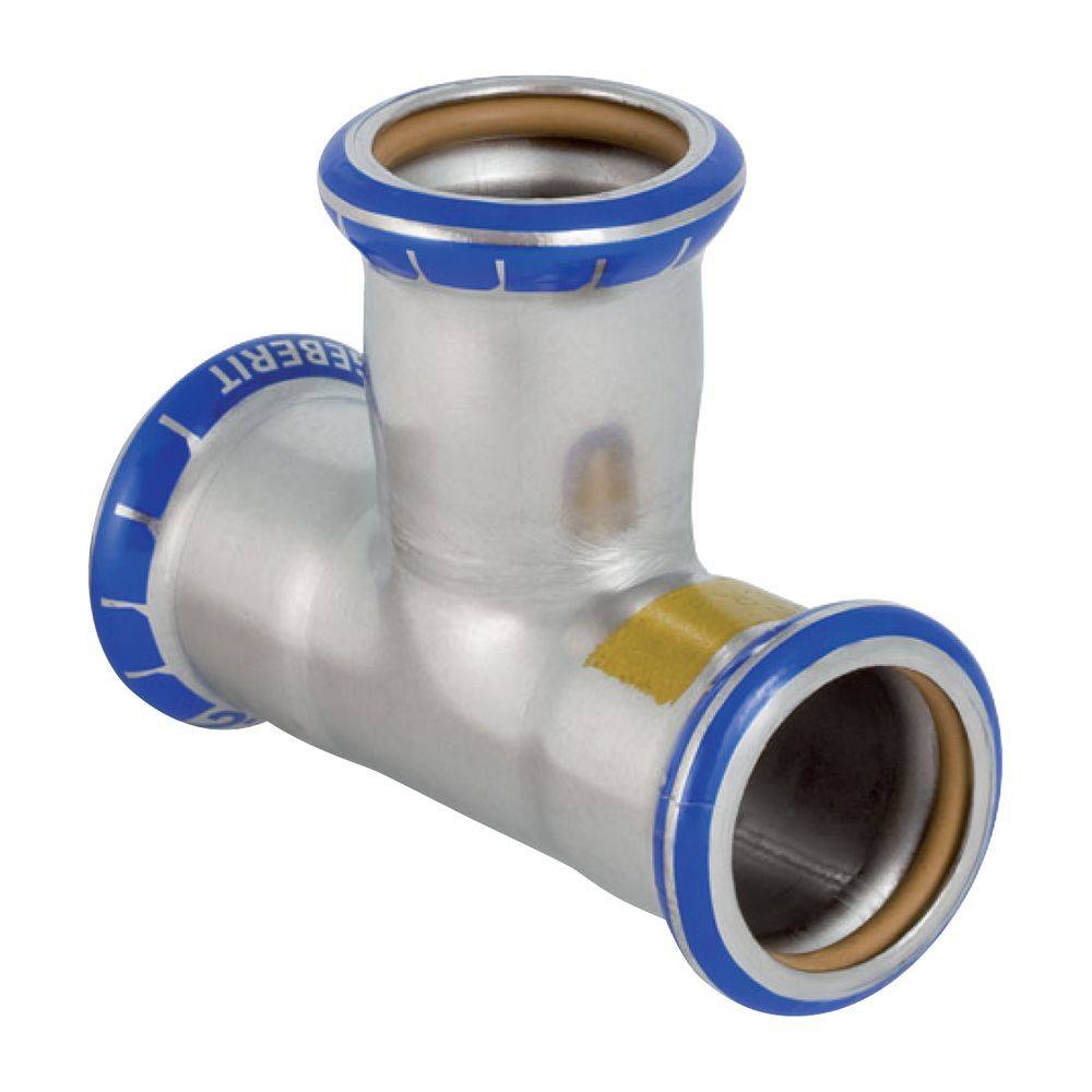 Geberit Gas-T-Stück Mapress, gleich, Ø54mm, Pressfitting, Edelstahl, 1 Stk.