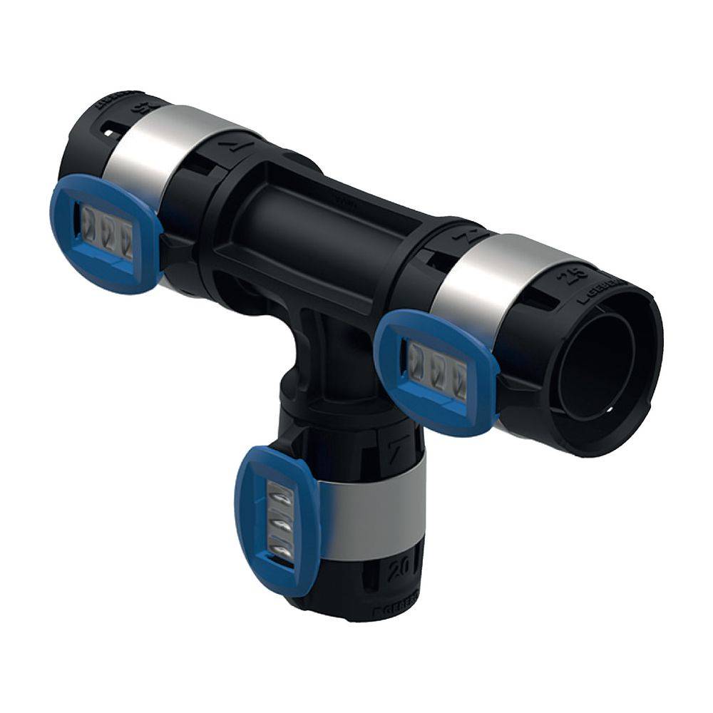 Geberit FlowFit T-Stück reduziert, D 25mm, D1 16mm, D2 PPSU, 620100001