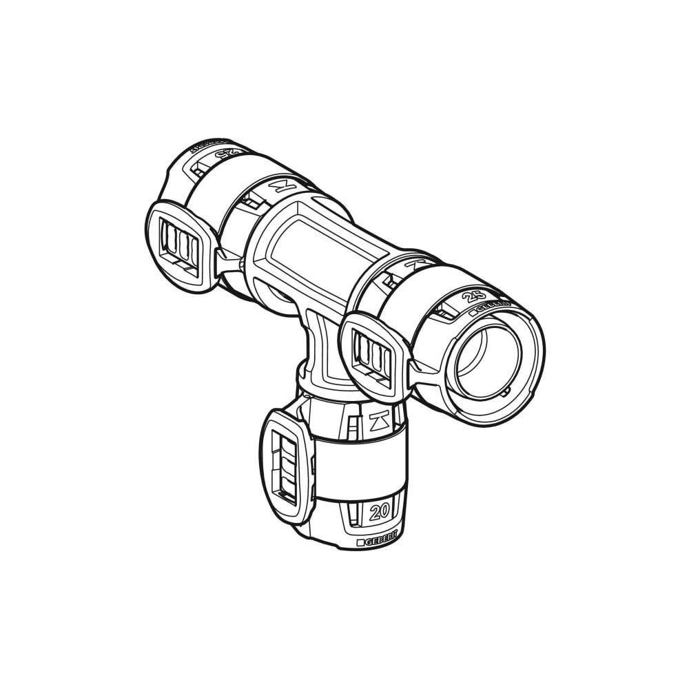 Geberit GE FlowFit T-Stück reduziert, PPSU, d63 x 32 x 63mm, 1 Stk.