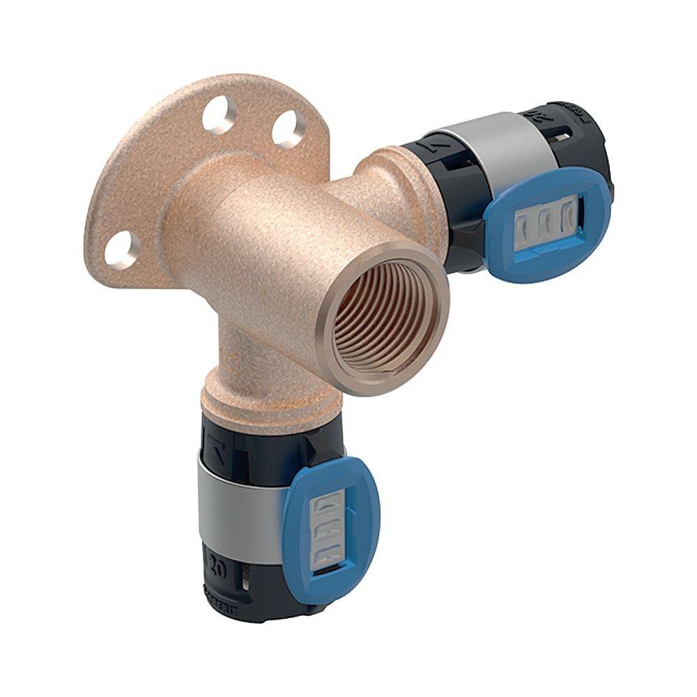 Geberit FlowFit Eckanschlusswinkel 90 Grad, D 20mm, Rp 1/2", Länge 3,6cm, Rotguss bleifrei