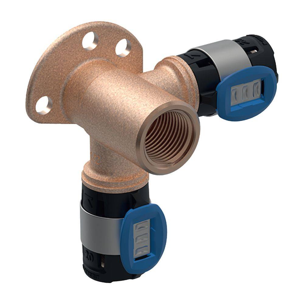 Geberit FlowFit Eckanschlusswinkel 90 Grad, D 20mm, Rp 1/2", Länge 3,6cm, Rotguss bleifrei