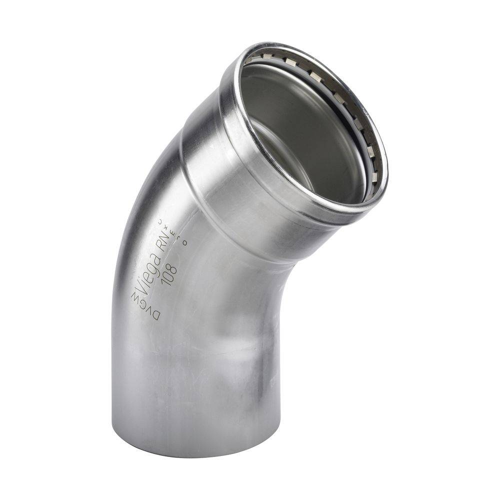 Viega Sanpress Inox XL-Bogen 45° mit SC-Contur Stahl nichtrostend, Modell 2326.1XL VdS-Zulassung d: 76,1, 1 Stk.