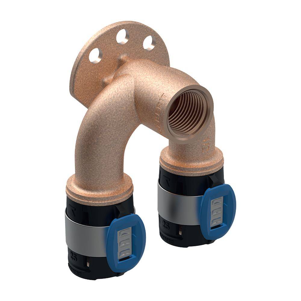 Geberit GE FlowFit, Doppelanschlusswinkel, IG, d25, Rp1/2, d25mm, L5,2cm, 1 Stk.