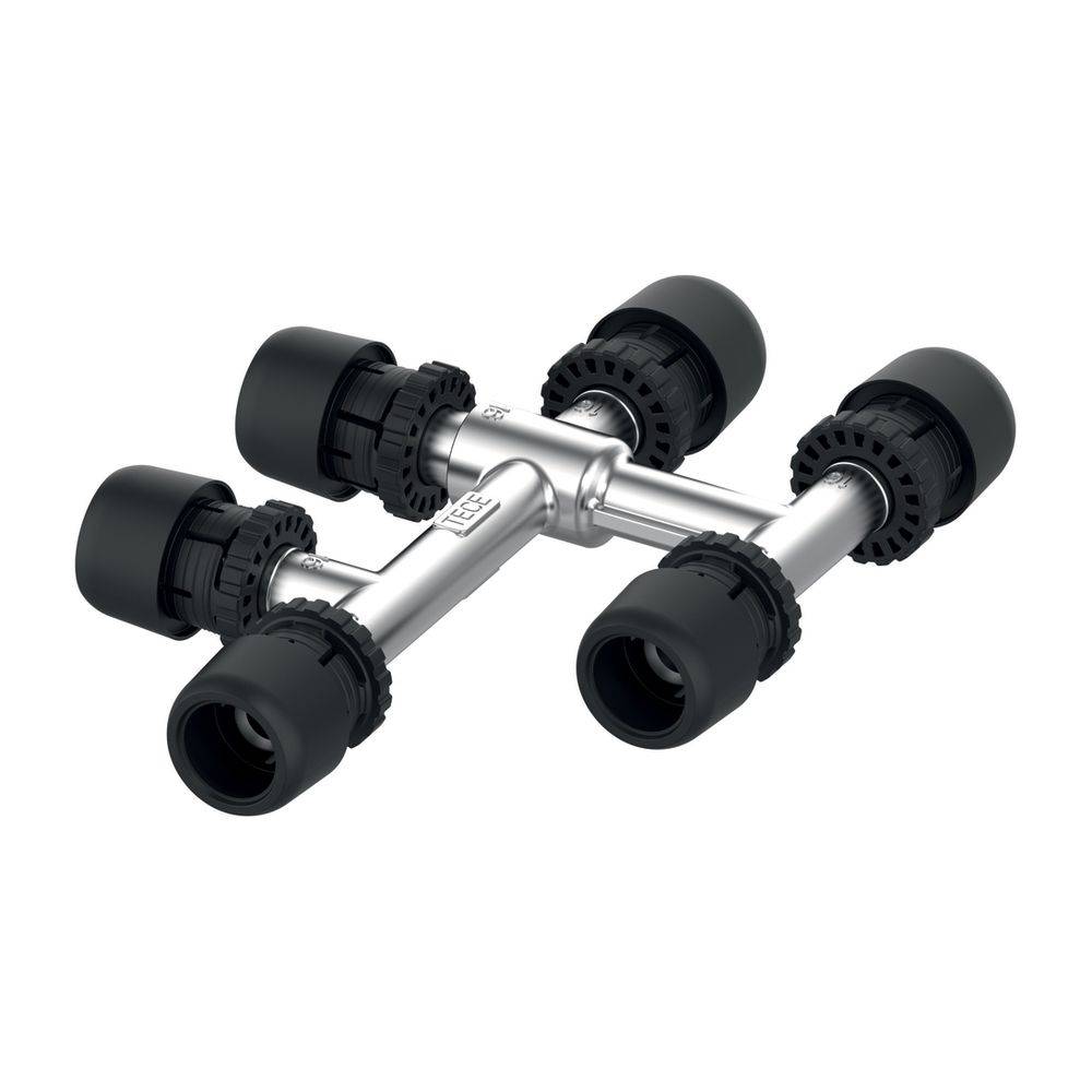 Tece logo-Ax Kreuzungsfitting Dimension 16x16x16mm, Standard Messing