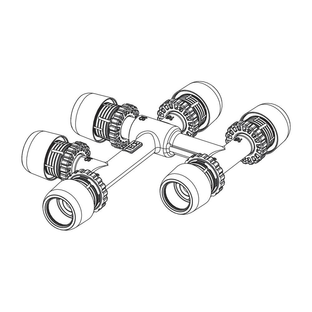 Tece logo-Ax Kreuzungsfitting Dimension 20x16x16mm, Standard Messing